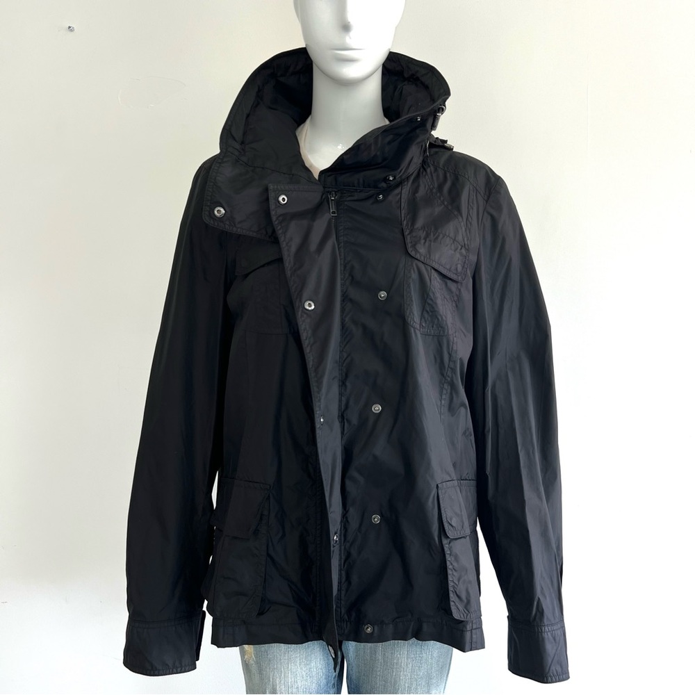 Burberry Black High-Collar Hooded Trench Jacket - Picture 4 of 16